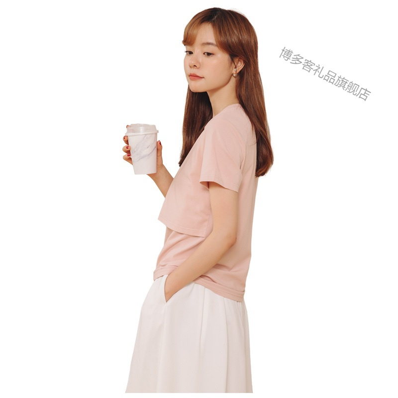 哺乳衣外出辣妈款孕妇上衣春夏季短袖打底衫春秋喂奶t恤春装夏装