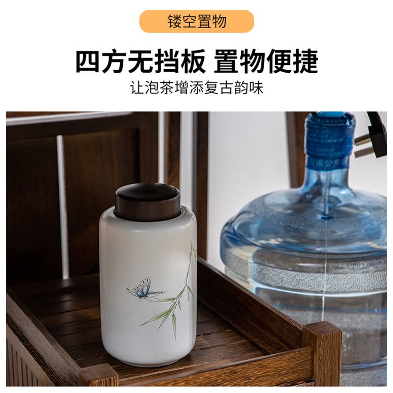 MULTIPOTENT实木茶车功夫茶具茶盘茶桌家用小茶台共赏鸡翅木茶车(雕匠坊)图片