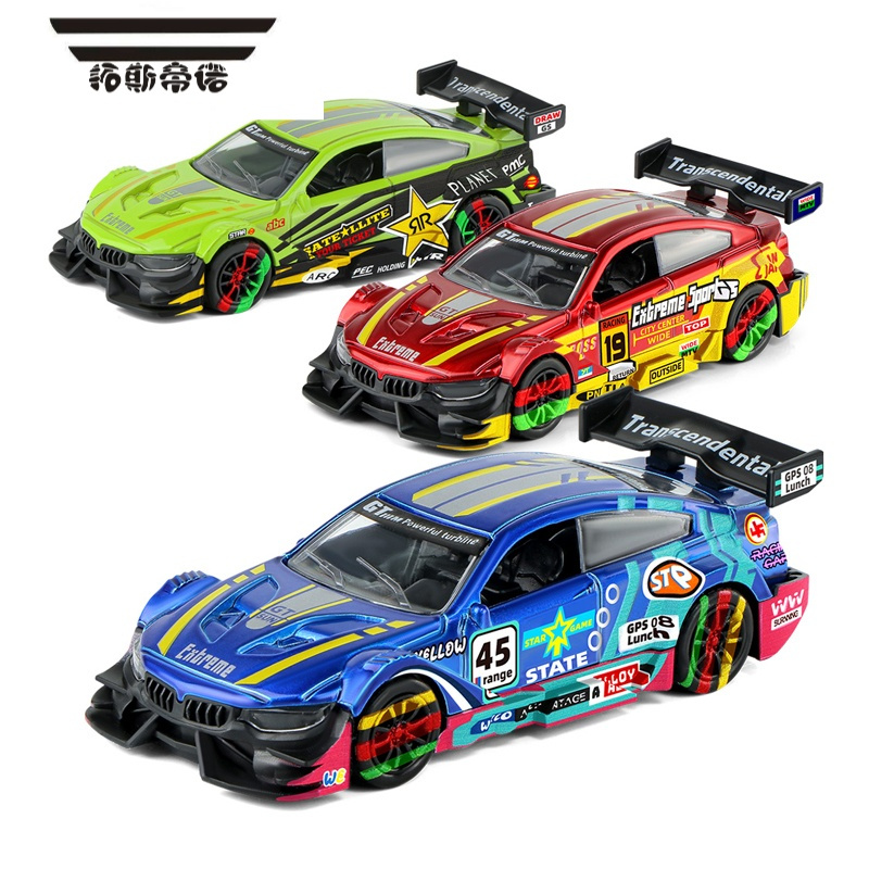 拓斯帝诺仿真合金回力跑车方程式赛车彩色汽车模型男孩儿童玩具生日