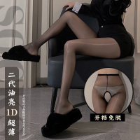 霏慕女式情趣丝袜油光闪亮防滑一线档连裤袜性感开档免脱女打底裤情趣内衣黑蕾丝薄透情趣隐形袜7332