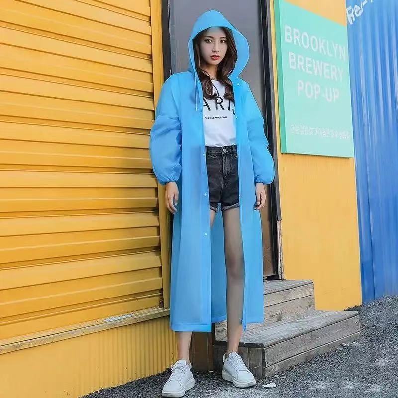 非一次性雨衣男女时尚加厚连体雨披环保无味户外出行防护轻便雨衣 蓝色