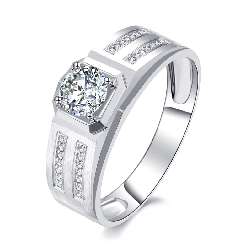 seaza喜钻男款喜钻18k金共46分fg色男士情侣戒指钻石情侣对戒钻石男戒