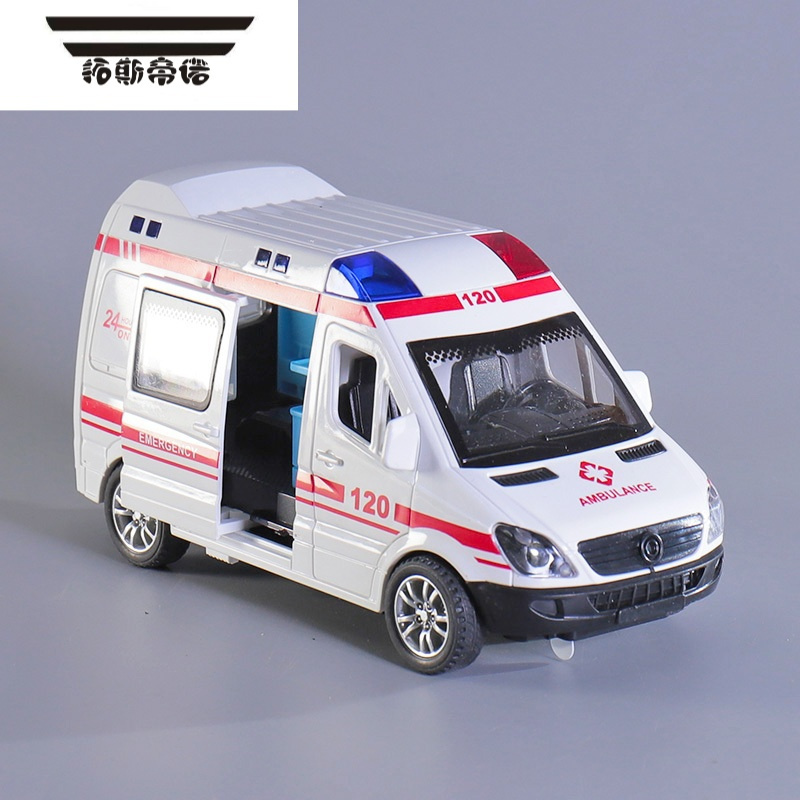 拓斯帝诺五开门救护车儿童玩具车宝宝声光惯性120小汽车模型耐摔警车