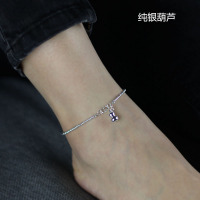 精致银饰简约百搭银珠925纯银脚链女不过敏时尚小葫芦/福禄 总长22cm(适合净长20.1-21cm