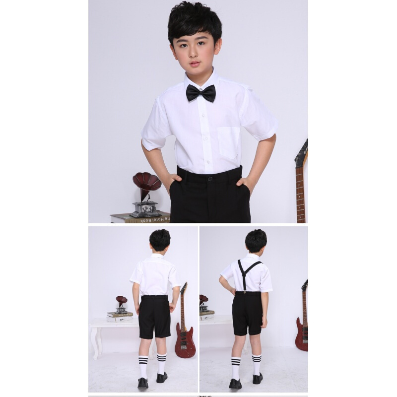 背带裤演出服装中小学生大合唱男童朗诵表演主持人礼服