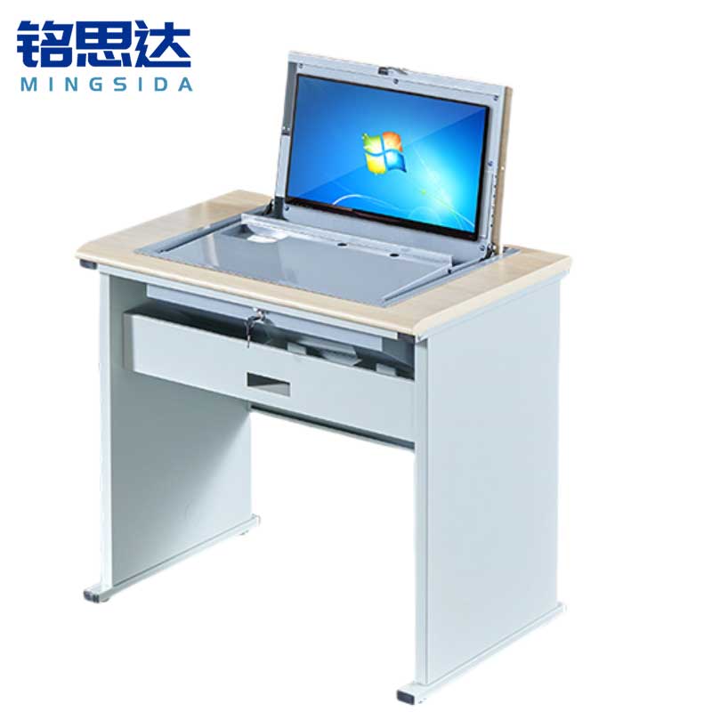 铭思达翻转电脑桌单人位张高清大图