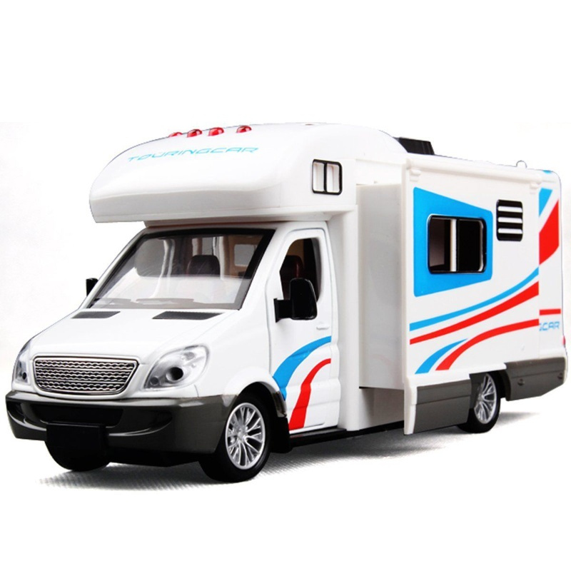 旅行露营房车模型儿童玩具合金车模声光回力汽车模型仿真小汽车53130