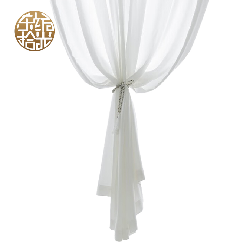 东纺拾光 DF4025 1M*2.7M 绸缎纱 窗帘 1.00 米/片 (计价单位:片) 白色高清大图