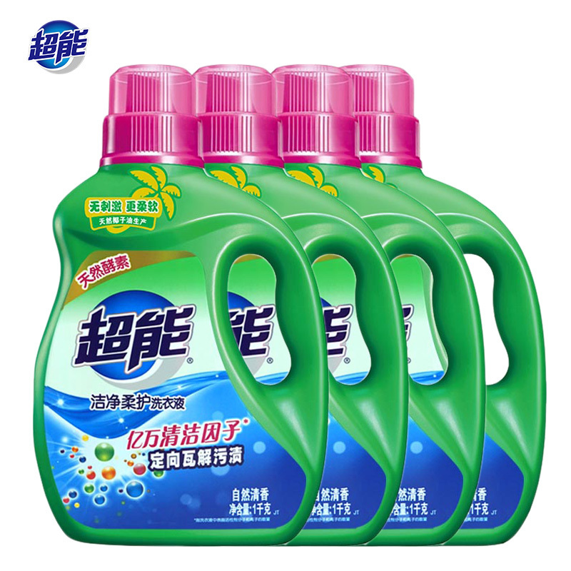 超能 1kg超能洁净柔护洗衣液*12瓶/ 箱 单箱装
