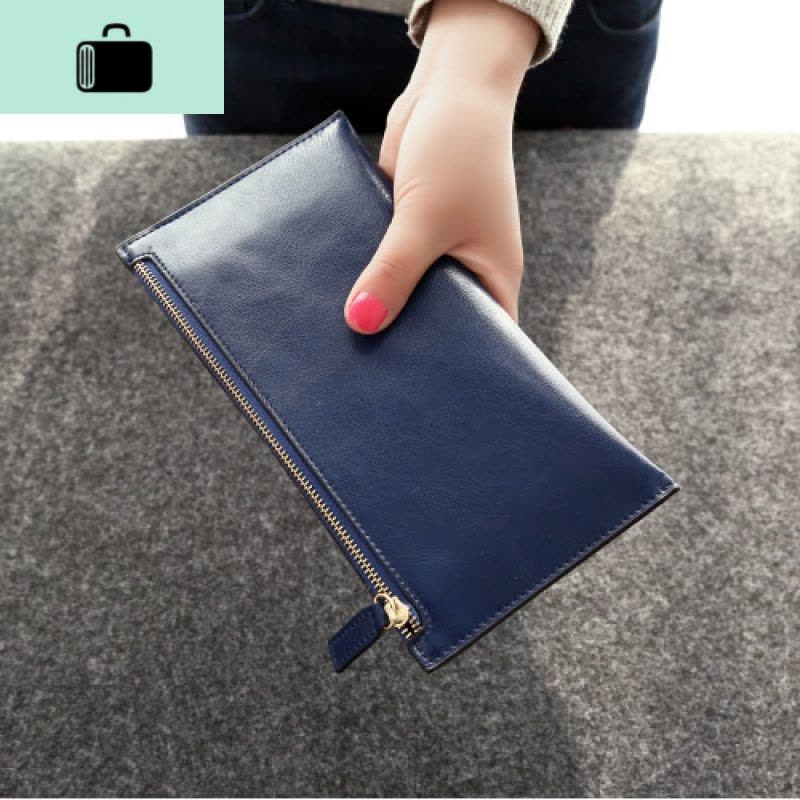新款韩版女士长款钱包拉链超薄款软牛皮钱夹简约ins手拿包学生潮NEW LAKE图片