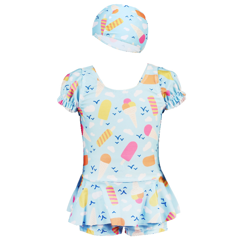 儿童泳衣女童小童可爱连体速干公主裙式女孩宝宝2-3岁8岁游泳装备