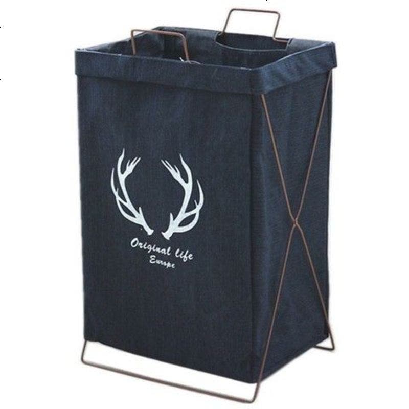 储物框搂少女风匡脏衣桶粗管脏衣服收纳筐篮球厕所毛巾喽脏铁艺折 北欧仙人掌38*28*55图片