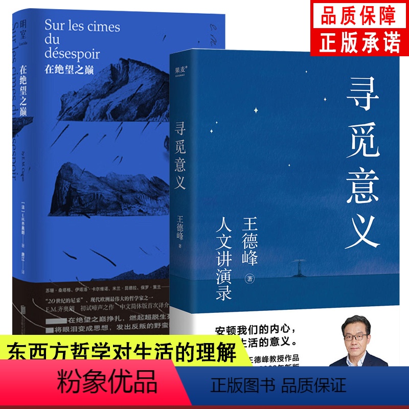 [正版]共2册 寻觅意义+在绝望之巅 复旦大学哲学教授王德峰的书籍“二十世纪的尼采”、现代欧洲哲学家 E.M.齐奥朗中高清大图