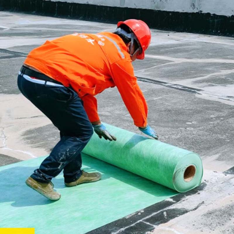 防水丙纶 聚乙烯丙纶防水卷材 国标400g,厚度0.8mm,幅宽1.2m,长50m/卷,聚乙烯丙纶双层复合、抗,包安装高清大图