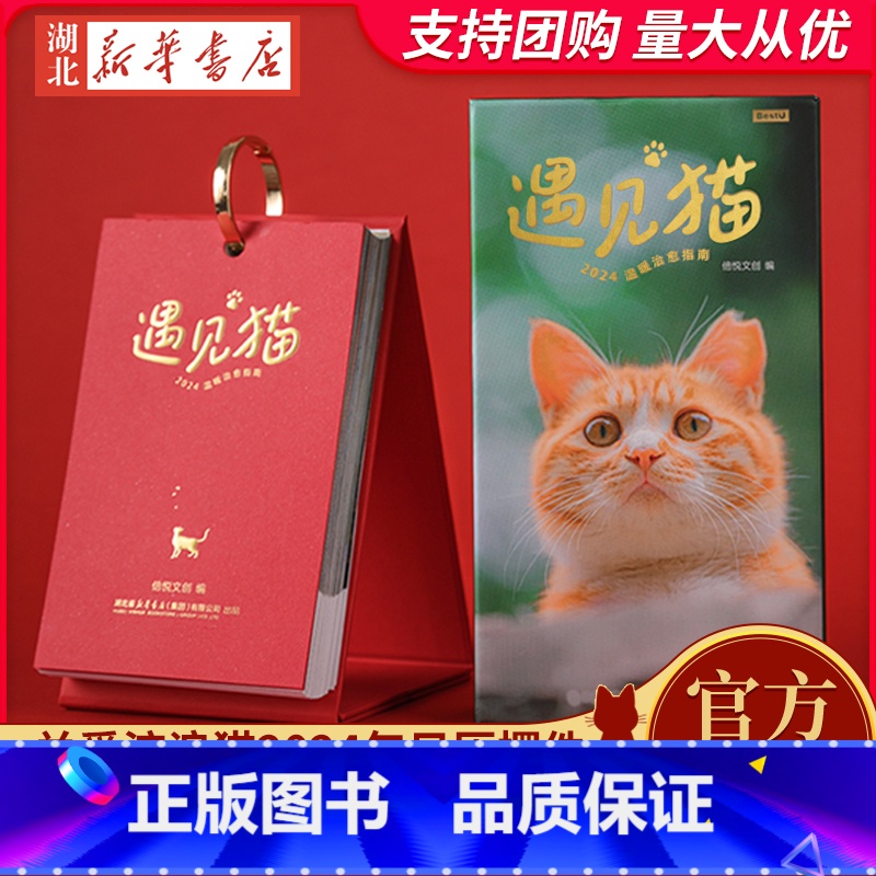 【正版】团购量大从优2024年迷你日历台历小日历手撕遇见猫 2024温暖治愈指南 中考高考考研倒计时自律打卡龙年联名公