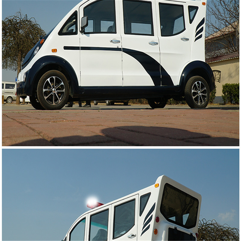 宝岛奥星巡逻车全封闭四轮车电瓶四轮观光三排八座全封闭l含警灯手持