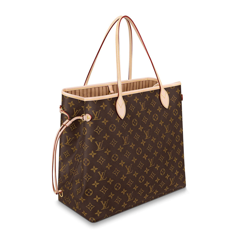 海外直邮路易威登lv女包neverfull大号39cm老花棋盘格子母包米黄色单