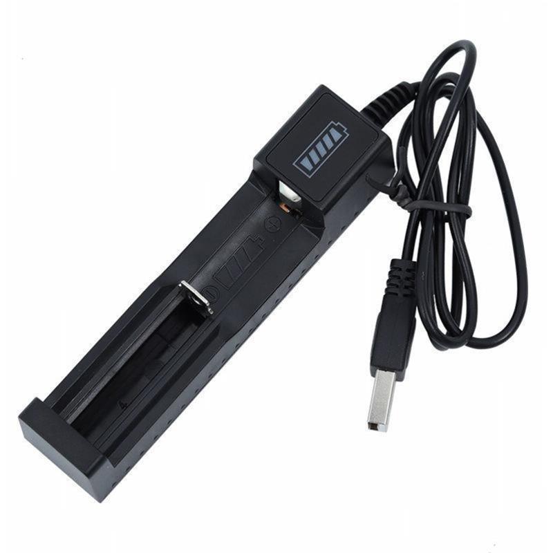 usb单槽充电器18650锂电池充电器usb单槽智能锂电座充37v42v头灯手