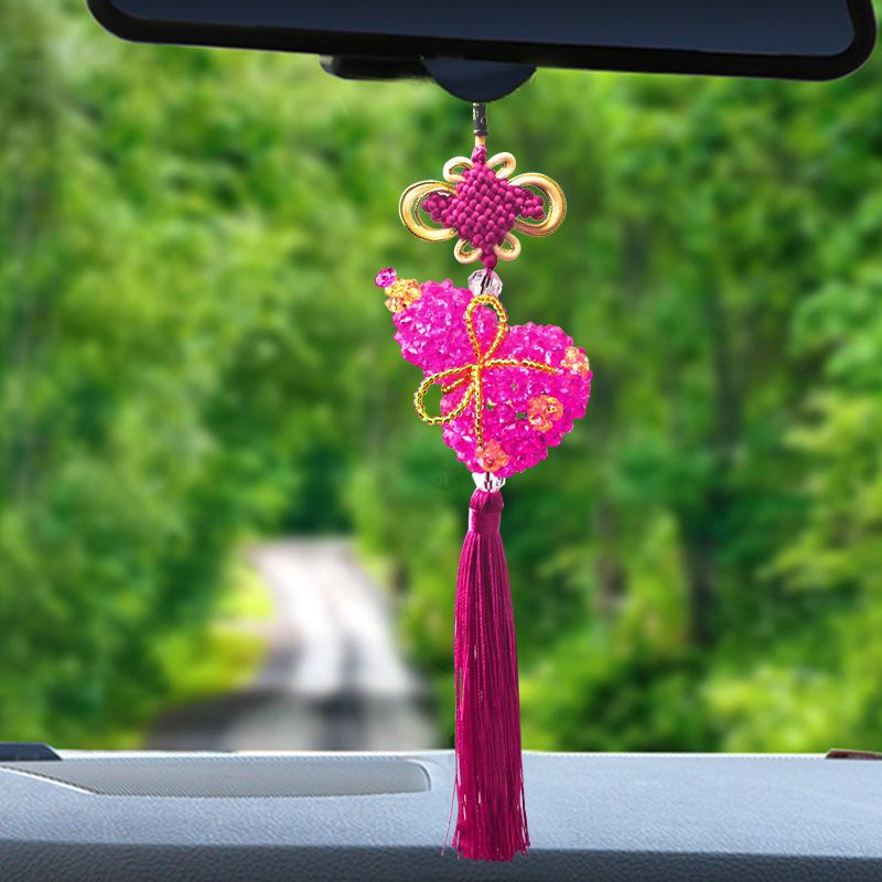 diy手工制作串珠汽车挂件材料包中国结葫芦仿水晶编织汽车装饰品仿