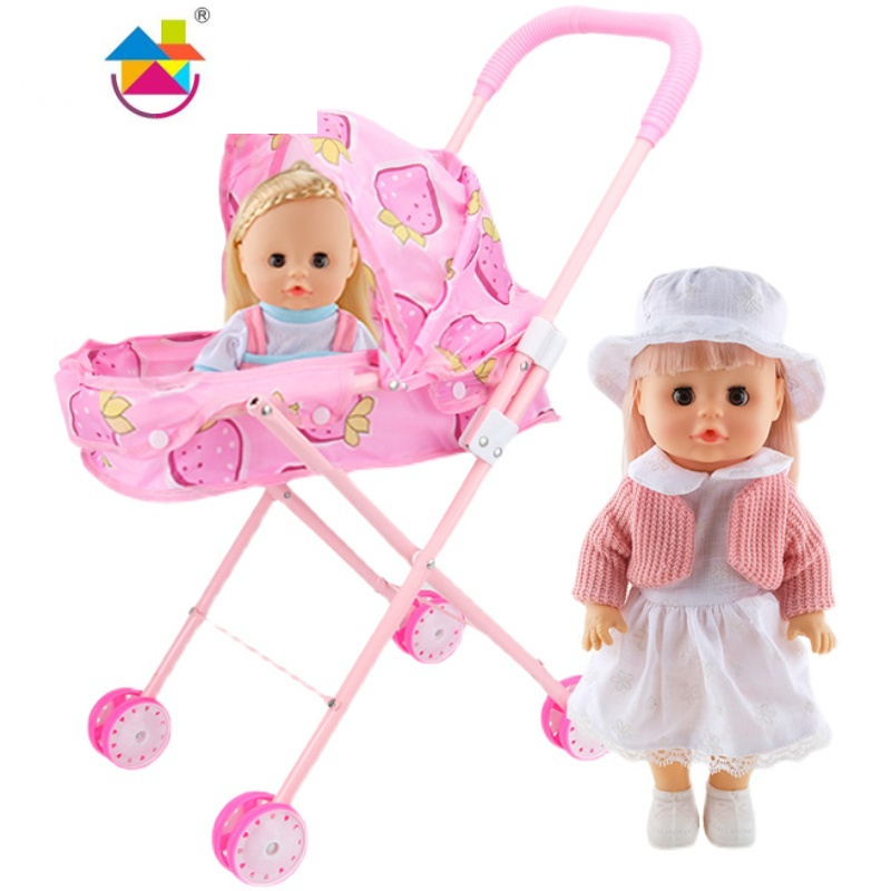 儿童洋娃娃可喂奶宝宝带仿真婴儿手推车过家家女孩35岁玩具6礼物真