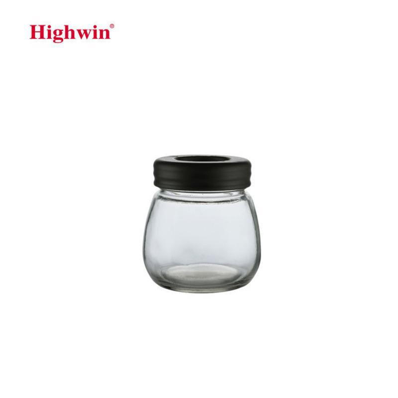 玻璃罐(容量100g) Highwin不锈钢玻璃咖啡密封罐 咖啡粉保存罐 便携迷你茶叶储物罐