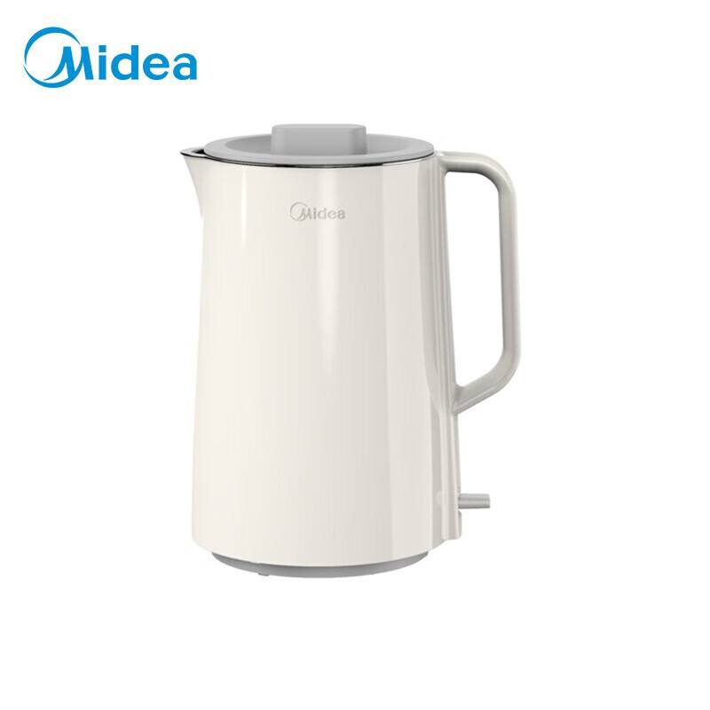 美的(Midea)电水壶1.5L大容量SH15NSWG01 304食品级不锈钢
