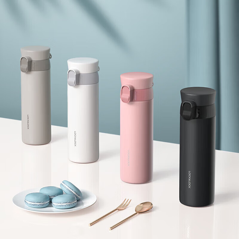 乐扣乐扣(LOCK&LOCK)憧憬弹跳保温杯316不锈钢保温保冷男女学生随手水杯子450ML黑色 LHC3240高清大图