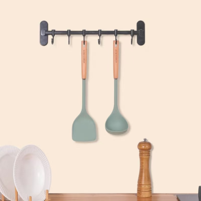 康巴赫静厨防烫系列榉木硅胶勺铲两件套(淘宝箱装)KSC-T02高清大图