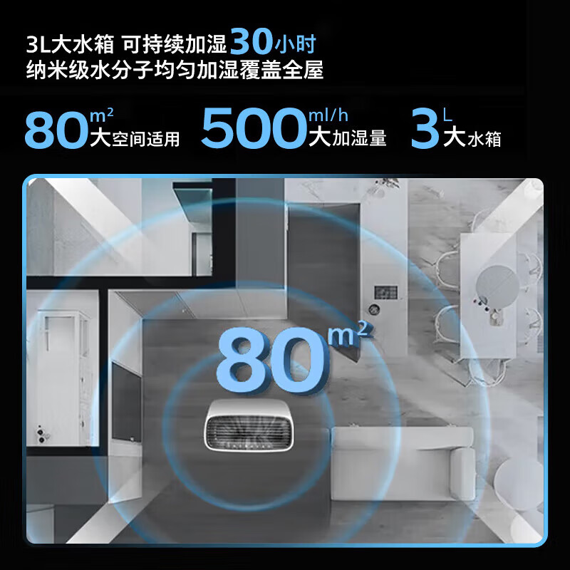 飞利浦(PHILIPS)空气净化器加湿器一体机除甲醛除菌除异味无雾加湿孕妇婴儿母婴专用卧室大容量家用 AC2726/00高清大图