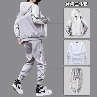 新款2020春秋冬季新款休闲运动套装男连帽卫衣服韩版潮流宽松外套两件