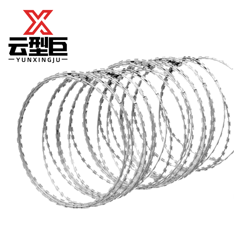 云型巨 刺丝滚笼 刀片刺绳刺丝滚笼拉力刮刀围墙防爬防盗刺 φ50cm 单位: kg高清大图