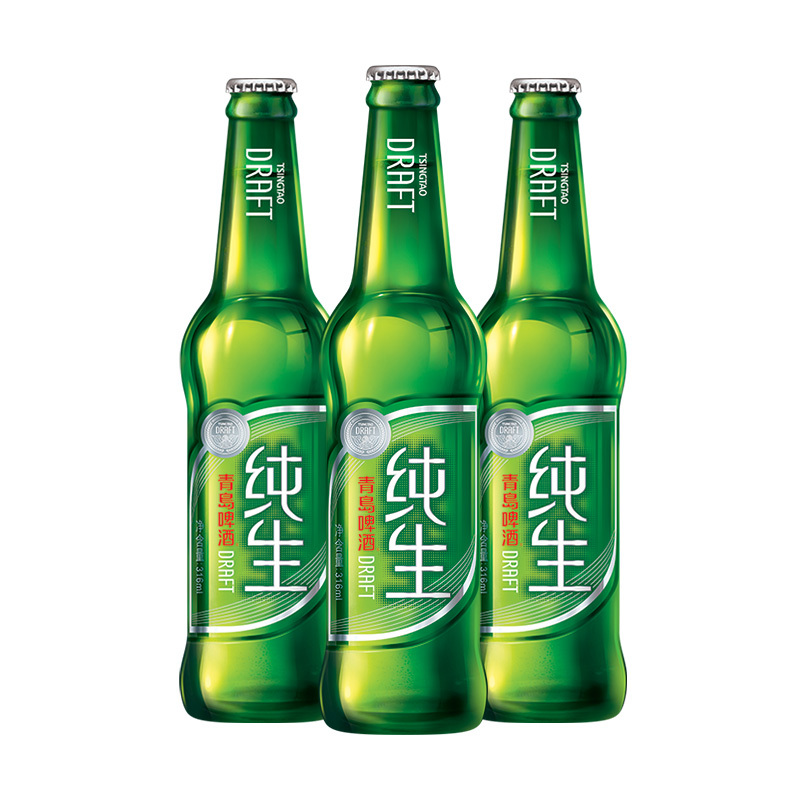 青岛啤酒(TSINGTAO)纯生8度316ml*24瓶 整箱装