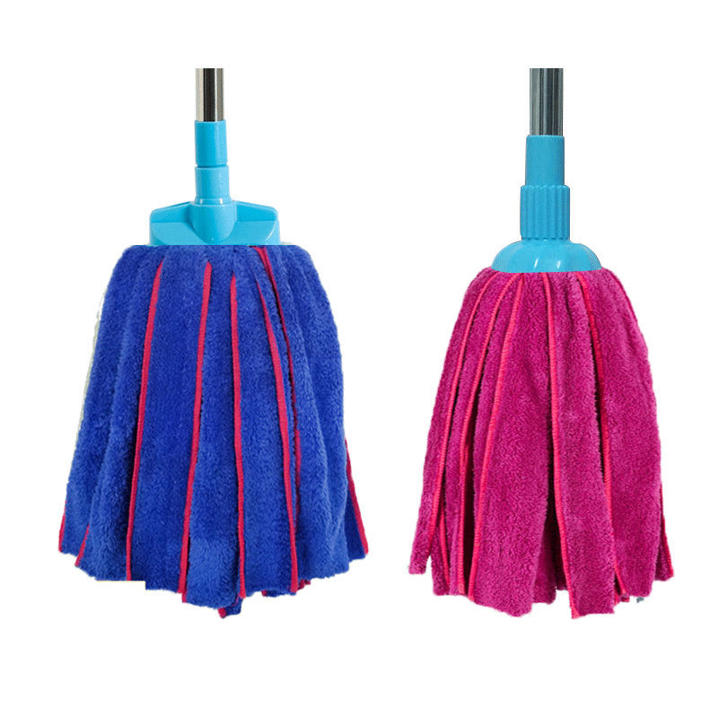 圆形拖把头一个[颜色随机] 锁边珊瑚绒拖把不锈钢拖地拖把神器一拖净