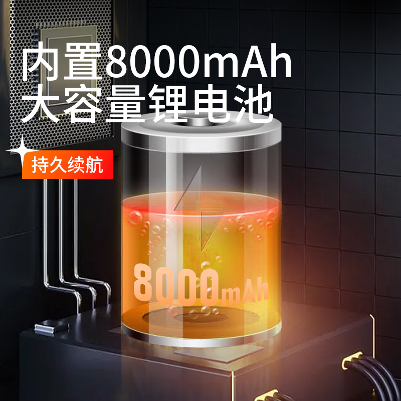 神火X102强磁双灯工作灯 灰黑色 8h续航持久600ml高亮COB大面积泛光防摔防水 户外应急维修工作灯 单位/套高清大图