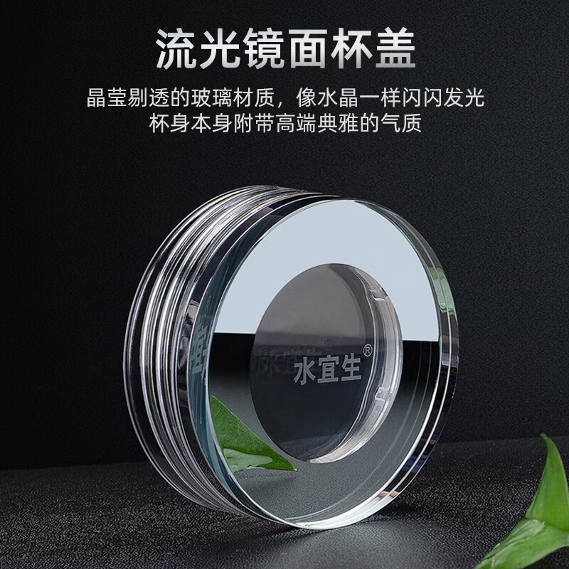 水宜生 420ml单层加厚玻璃泡茶杯 男士办公室高档大容量商务纯钛茶漏水杯 G528高清大图