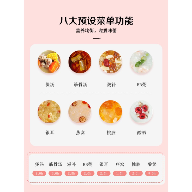 天际（tonze）电炖炖锅燕窝炖盅陶瓷隔水炖汤粥锅