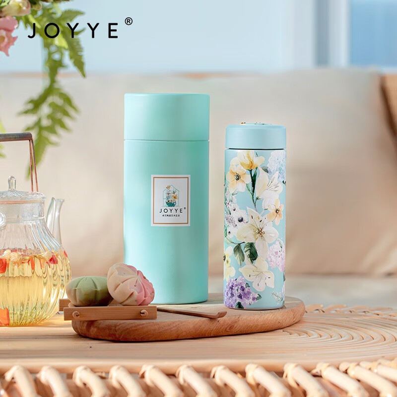 JOYYE保温杯节日生日礼物送女生304材质陶瓷内胆水杯子高档实用伴手礼 繁花璀璨保温杯礼盒