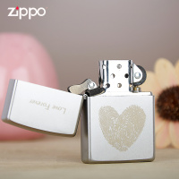 [苏宁自营]之宝Zippo打火机正版防风煤油205磨砂指纹爱心七夕节男友女友送礼