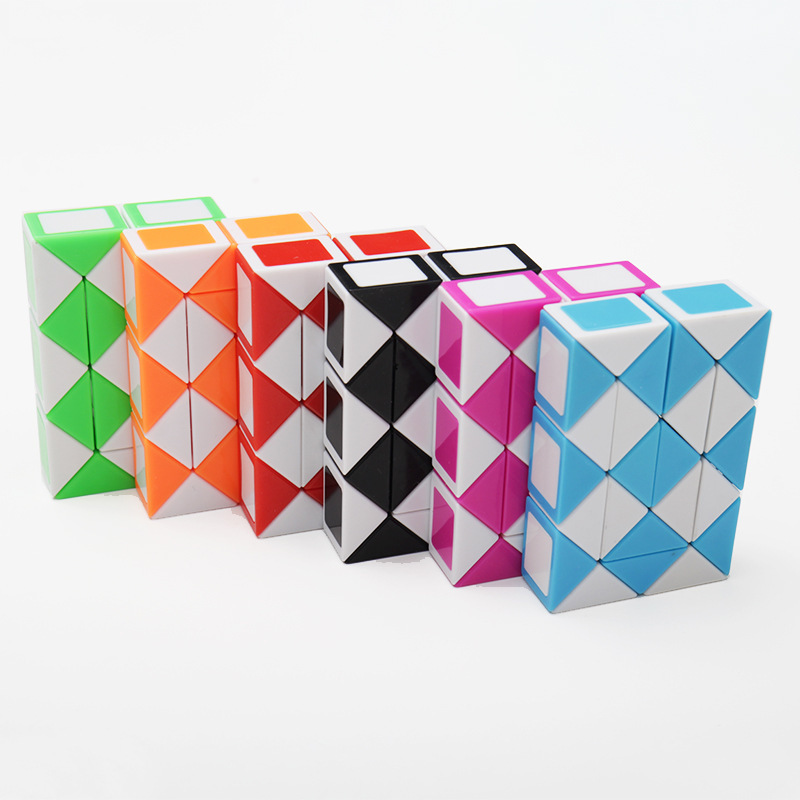 魔方24段多变玩法变形益智儿童礼物地摊玩具组迷你魔尺24段蓝白