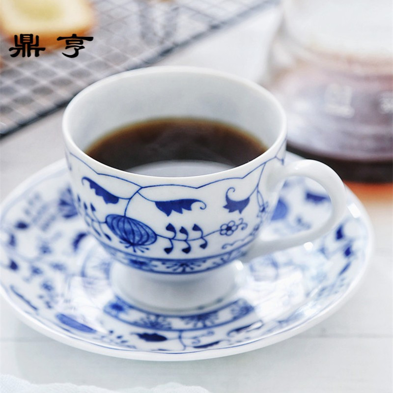 鼎亨瑾然友叙 限量日本制釉下彩淡雅茶杯 优质陶瓷咖啡杯碟 经典