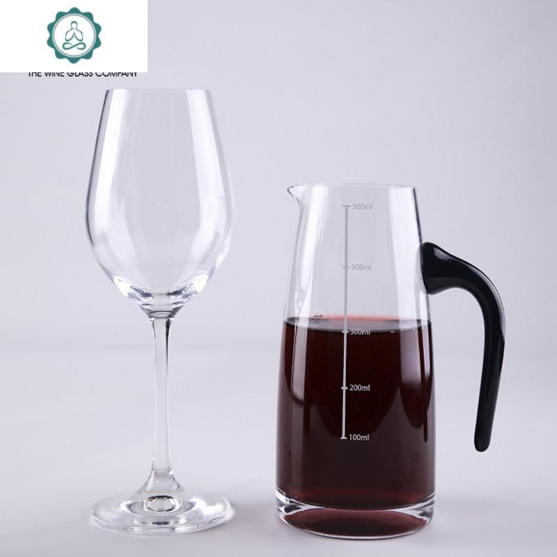 家用水晶玻璃白酒分酒器红酒醒酒器带刻度黑色量玻璃杯