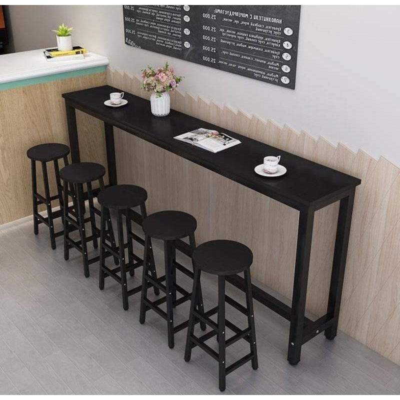 寻木匠高台桌靠墙吧台桌简约家用餐桌窄桌子长条桌高脚桌奶茶店组合