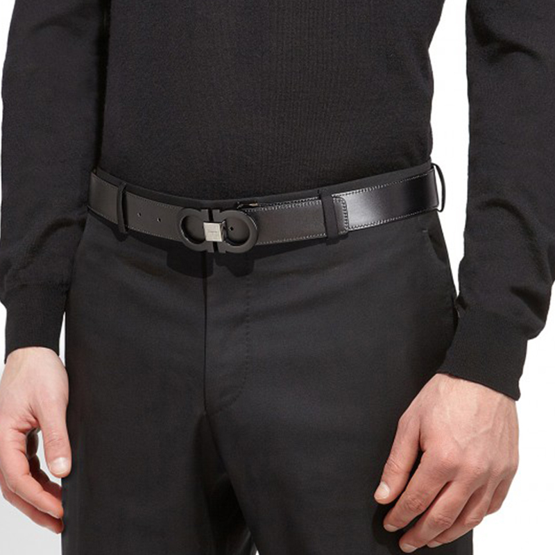 Ferragamo 菲拉格慕 皮带 黑色牛皮板扣logo箱包配件腰带105 CM 679535 064455