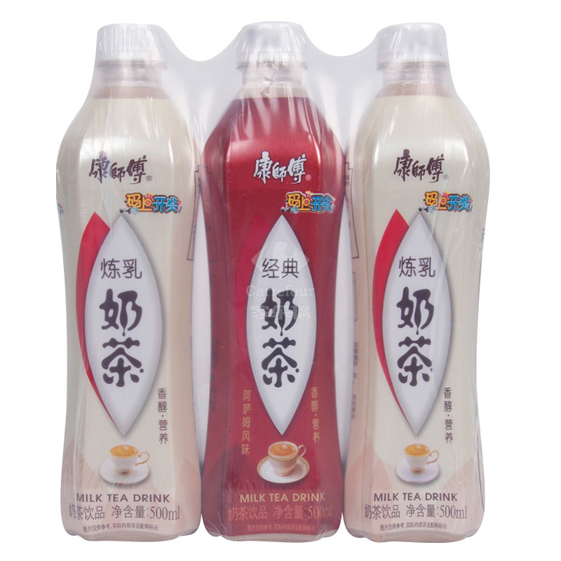 康师傅奶茶500ml三联瓶