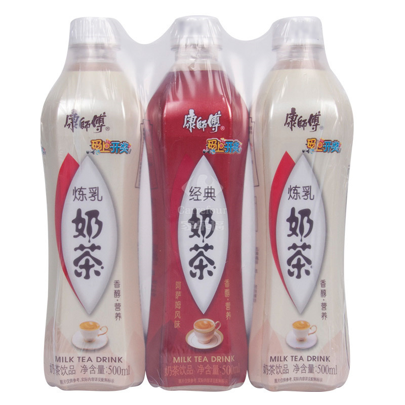 康师傅奶茶500ml三联瓶