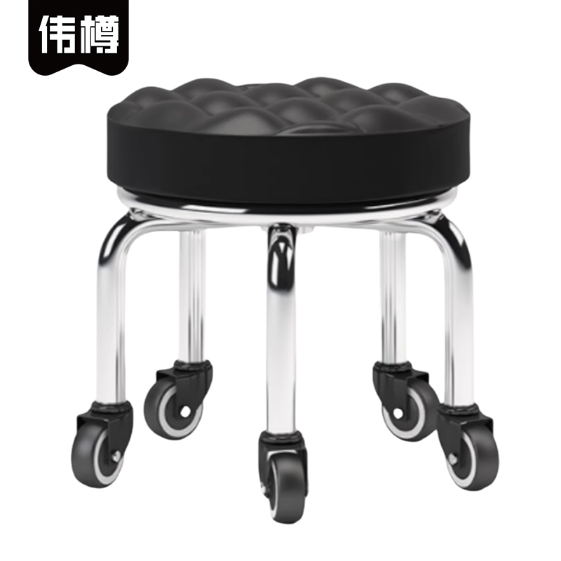 伟樽圆凳面包加高轴承轮40*40*32cm个高清大图