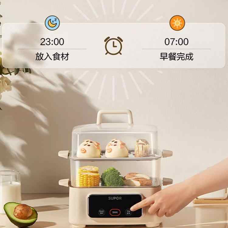 苏泊尔(SUPOR)煮蛋器电蒸锅炖蒸煮一体电煮锅电火锅家用多功能可定时电热锅多功能锅 4L ZN23FC857高清大图