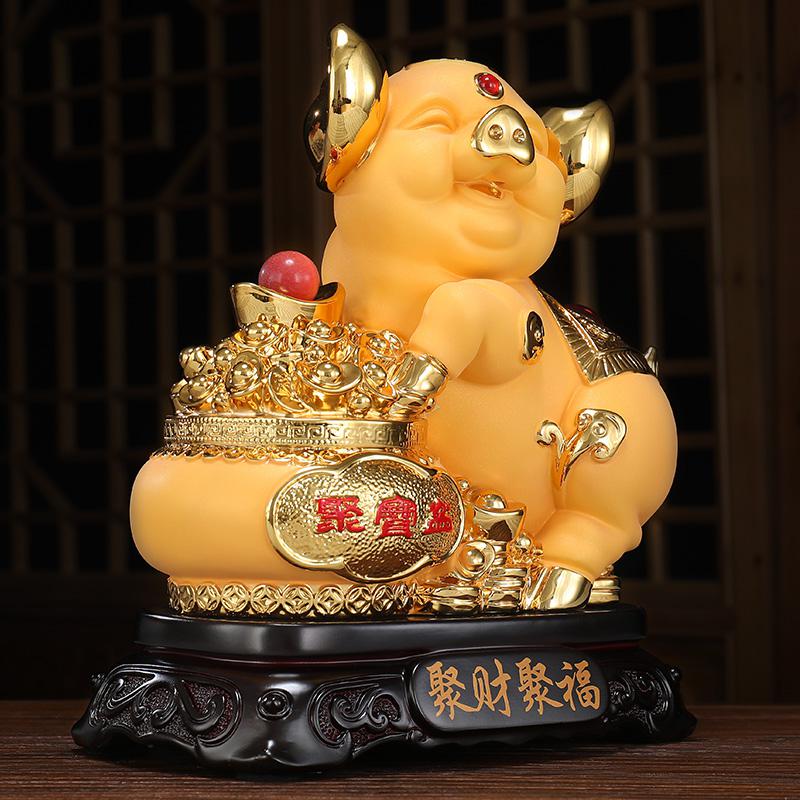 美帮汇金猪摆件客厅装饰品创意工艺品生肖猪年物高清大图
