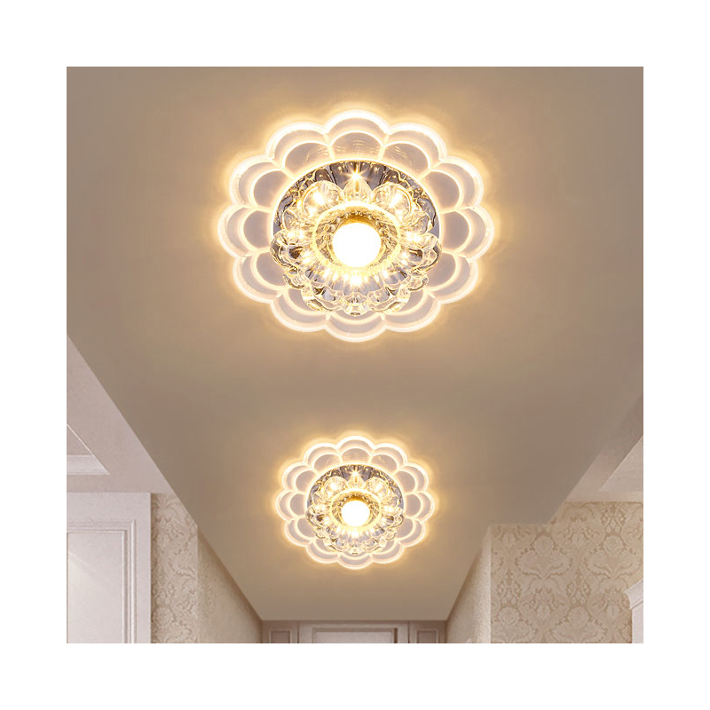 水晶过道灯创意走廊灯玄关灯led入户客厅彩色射灯