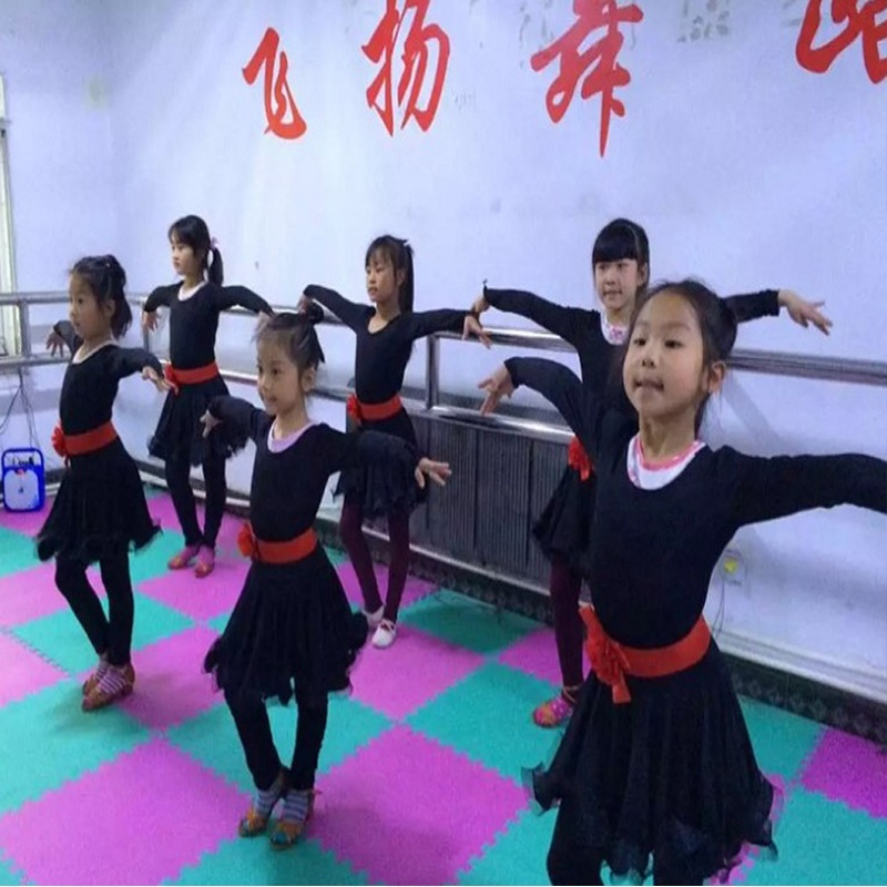 儿童拉丁舞规定裙少儿女孩童舞蹈服装考级比赛演出练功规定裙服秋